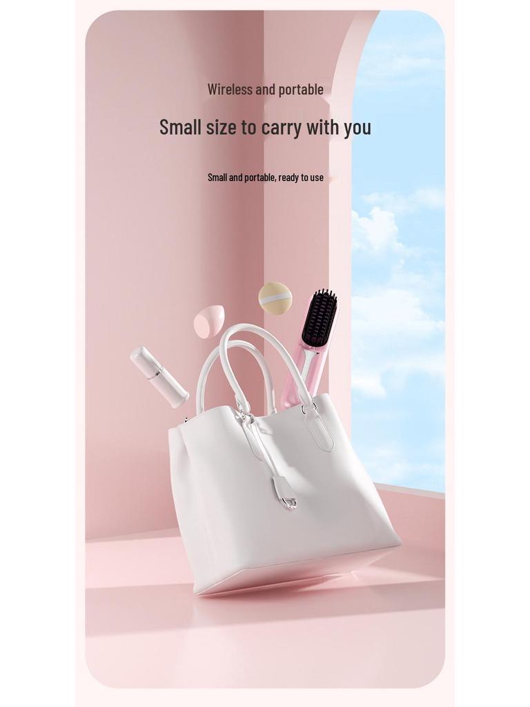 Portable Wireless Ionic Hair Straightening Comb - Long-lasting Battery, Damage-Free Styling, Perfect for Travel Gifts