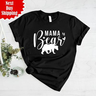 Mama Bear T Shirt Pure Cotton Printed Funny Mothers Day Gift Crewneck Unisex Top