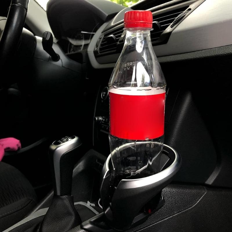 ABS Center Console Drink Cup Insert for E81 E82 E87 E88 E90 E91 E92 E93 and X1 E84, 51160443082 51169144632 Black Silver Interior Cabin Part