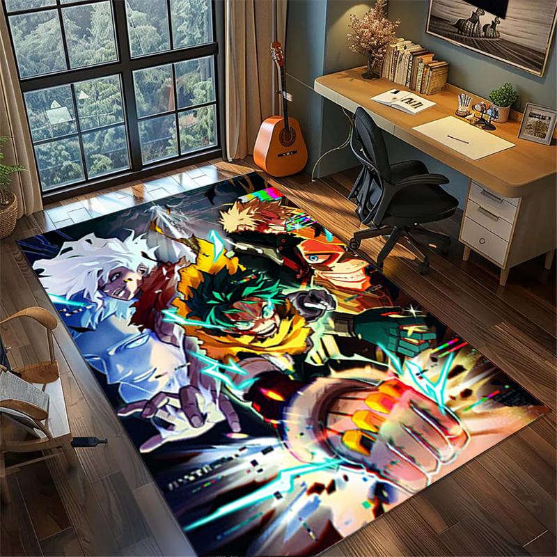My Hero Academia Washable Large Carpet Non Slip Area Rug Gamer Room Bedroom Floor Mat