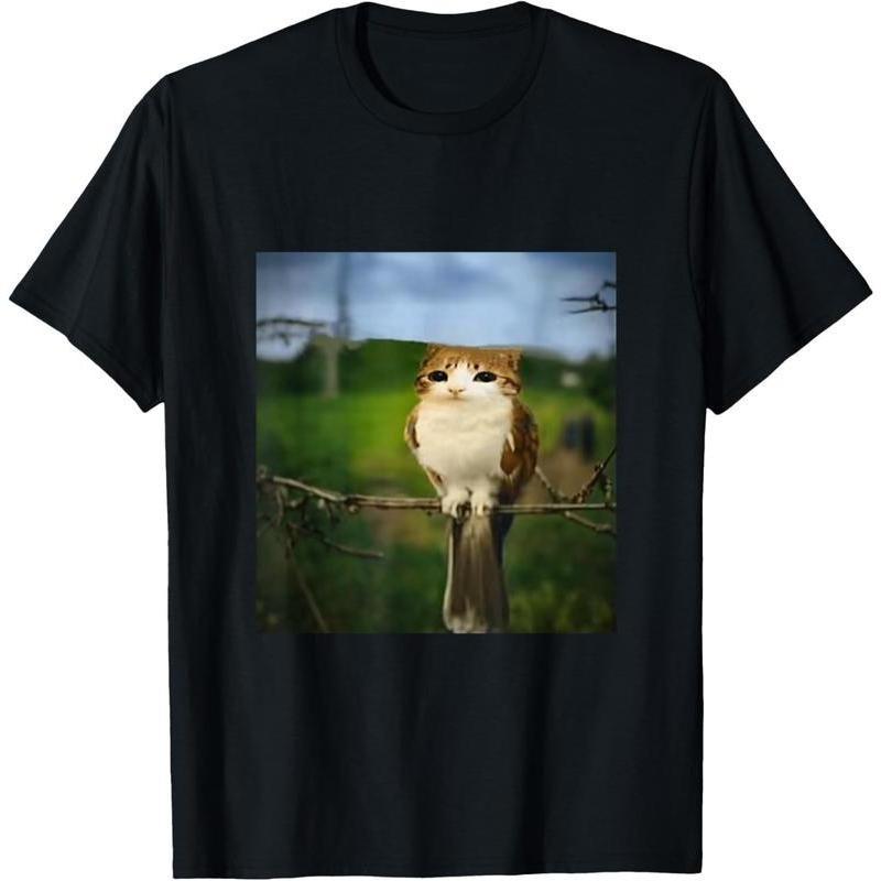 Funny Cat Owl Meowl Meme Brainrot Gen Z Graphic T-Shirt S разноцветный