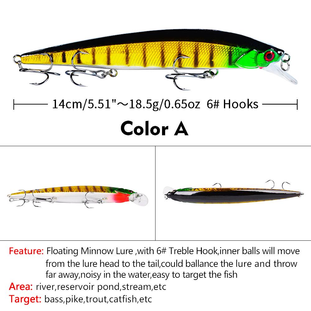 14cm/18.5g Plovoucí Minnow Rybářská Nástraha - VIB Bionická Tvrdý Plast Umělá Nástraha