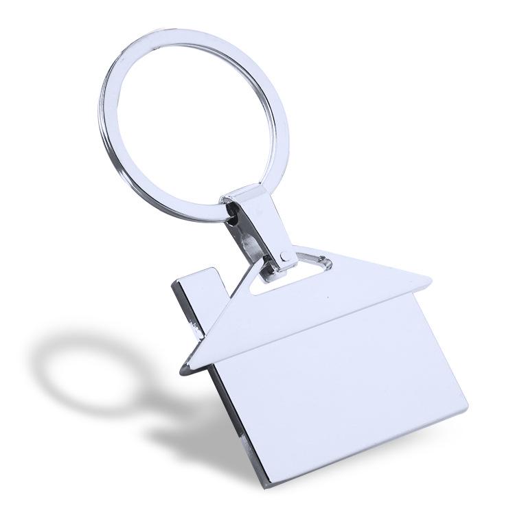 Portachiavi in Metallo a Forma di Casa Personalizzato per Regali Promozionali Immobiliari - Personalizzabile con Nome e Logo Incisi al Laser