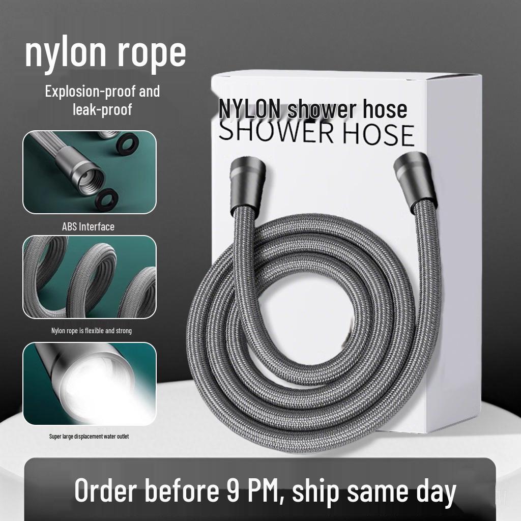 Durable Nylon Shower Hose 1.5m Gunmetal Nylon Anti-burst Hose