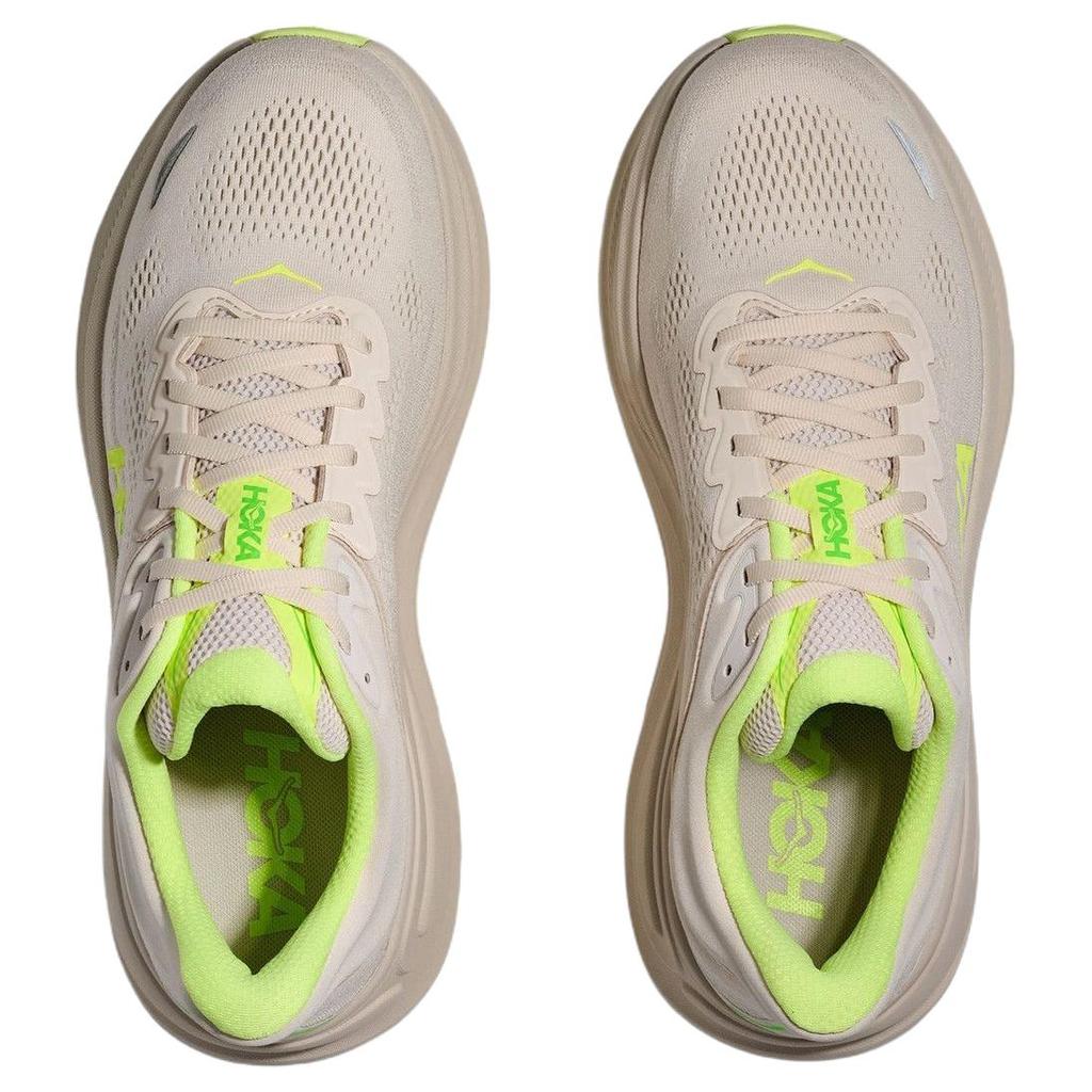 HOKA ONE ONE Bondi 9 Abrasion Resistant Breathable Support Rebound Casual Running Shoes Men's Beige Wide Fit 1162013-GYZ
