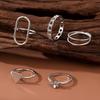 2023 Korean Simple Women Nightclub Ring Party Ring Geometric Carving Girl Student Ring Triangle Hollow Out Ring Set Combination