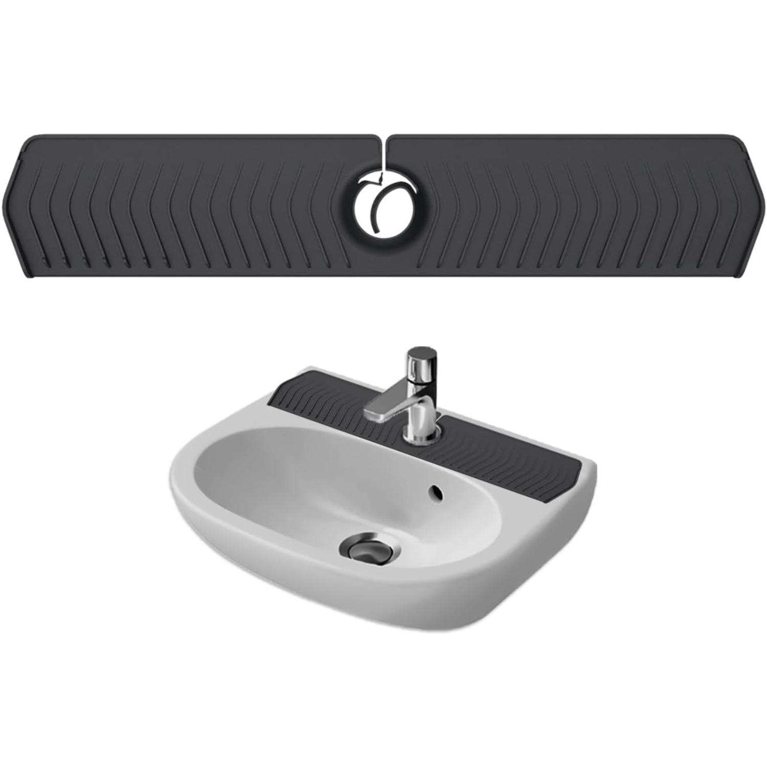 1 Piece Faucet Pad, Sink Splash Guard Pad, Faucet Tray Drying Pad, Kitchen Faucet Sink Splash Guard (Black) чёрный