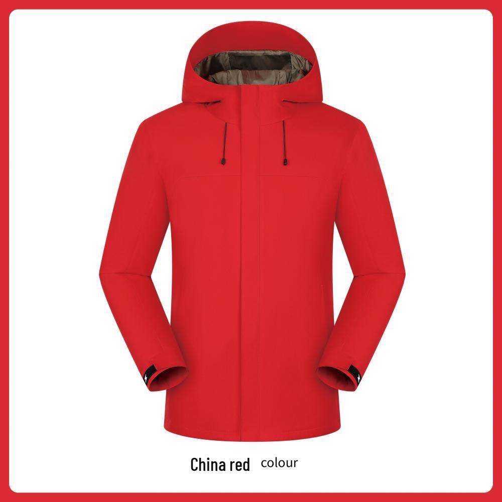 760g Black Gold Graphene Windproof Down Jacket with Custom Embroidery