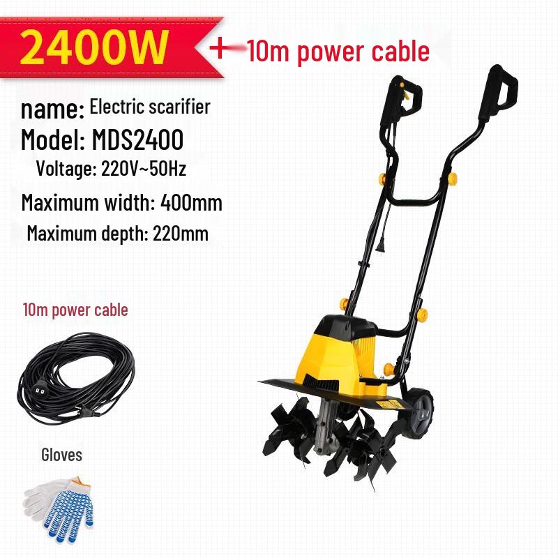 Электрический мотоблок-культиватор Jing Gong 2400 В, штепсель CN (адаптер в комплекте)