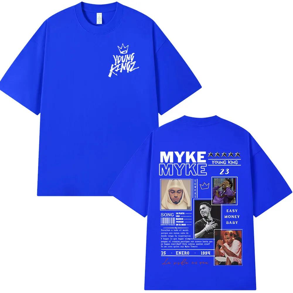 Rapper Myke Towers Graphic T-shirts Men Women Clothing Fashion Hip Hop Oversized T Shirt Unisex Cotton Short Sleeve T-shirt Tops