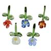 Mini Glass Flower Floral Figurine Gifts Artificial Flower for Spring Desktop