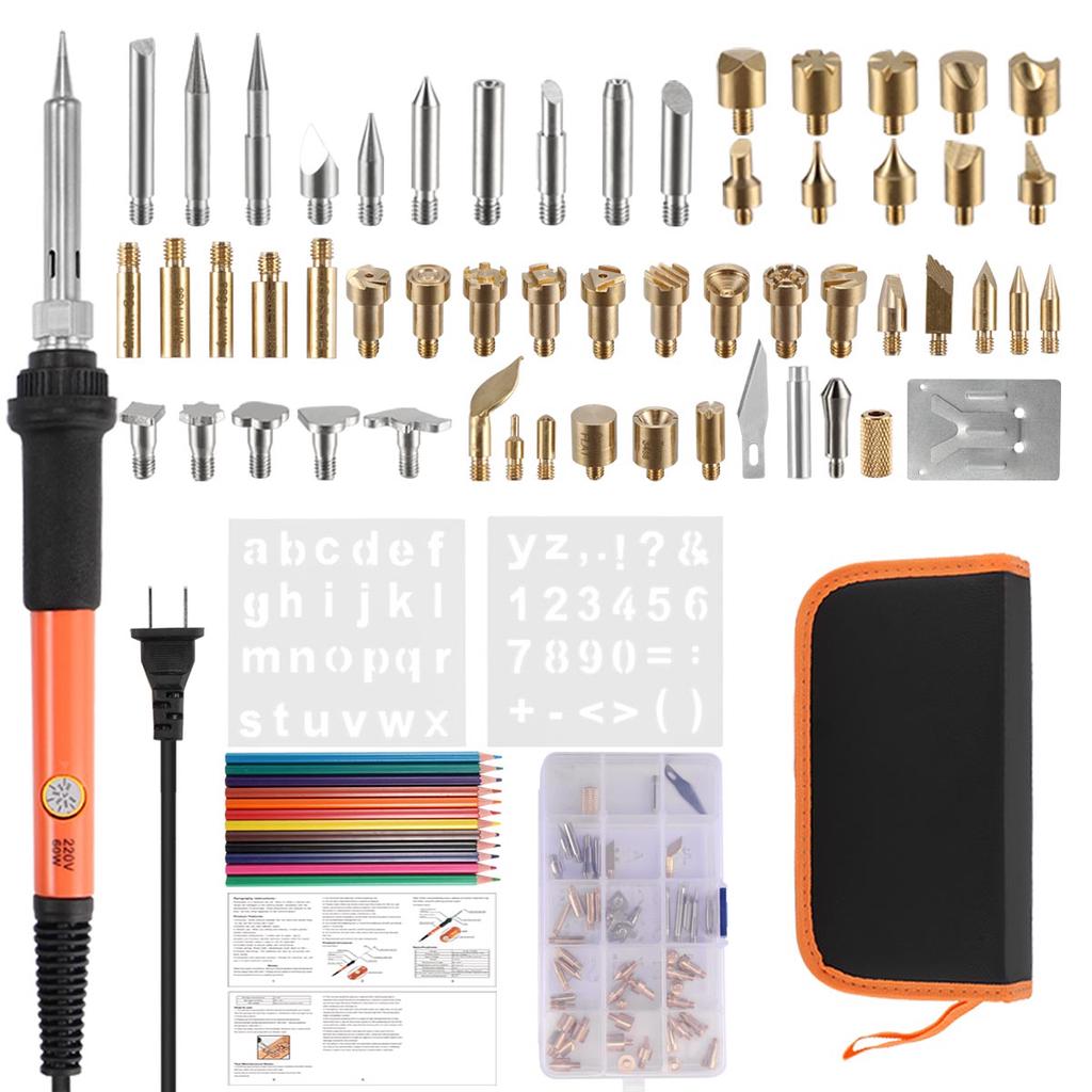 71pcs/set 60W Electric soldering iron Wood Burning Kit Pyrography Pen