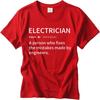 Street Wear Unisex Oneck T Shirt Unisex Electrician Noun A Person Who Fixes Mistakes Made By Engineers Hiphop Unisex Top Tees