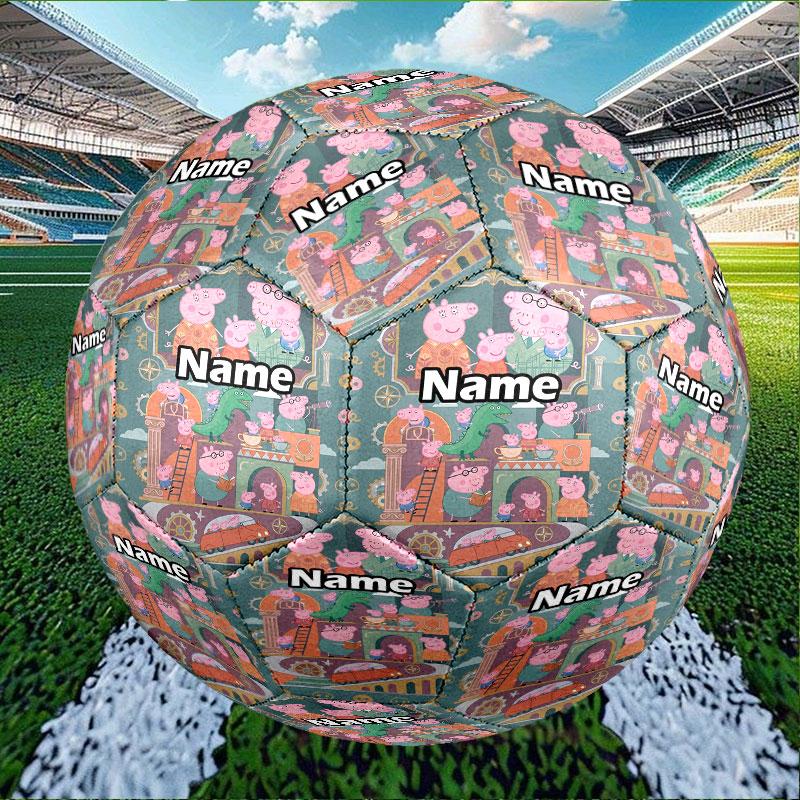 Custom Name Personalized Peppa Pig Print Size 5 Soccer Ball Training & Match Football, for Team, Kicking, Gift for Football Enthusiasts