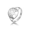 LIKGREAT Tree of Life Ring Gold Color Stainless Steel Adjustable Rings Fashion Jewelry Accessories Mother's Day Gift