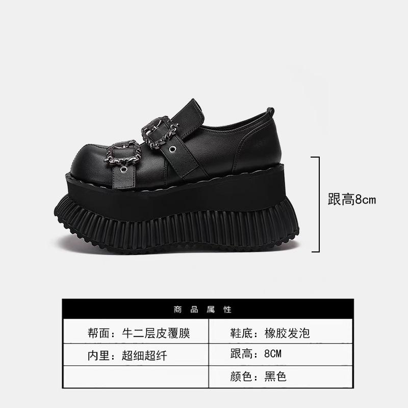 

Туфли на платформе в японском стиле для женщин, массивный высокий каблук, кукольные туфли с металлическим декором 40