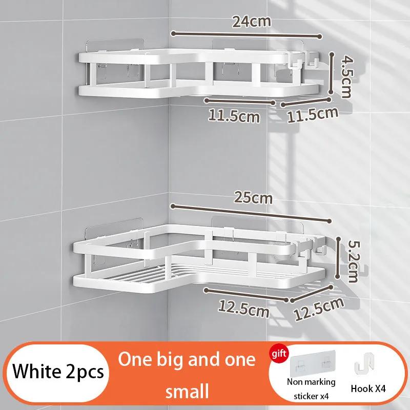 Bathroom Shelves Wall Shelf Corner Shelves No Punching Required Drain Basket Bathroom Accessories Organizer Multifunctional