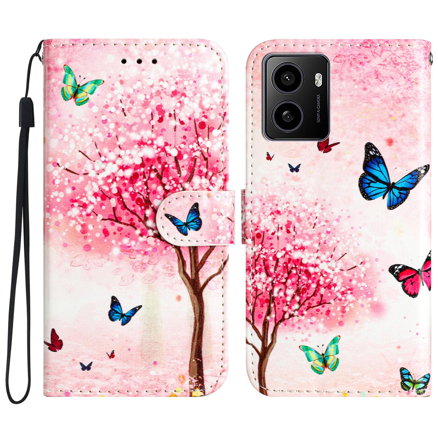 

Для HMD Pulse/Pulse+ Чехол-кошелек Дизайн с печатным рисунком Кожаный чехол для телефона Cherry Blossoms Tree