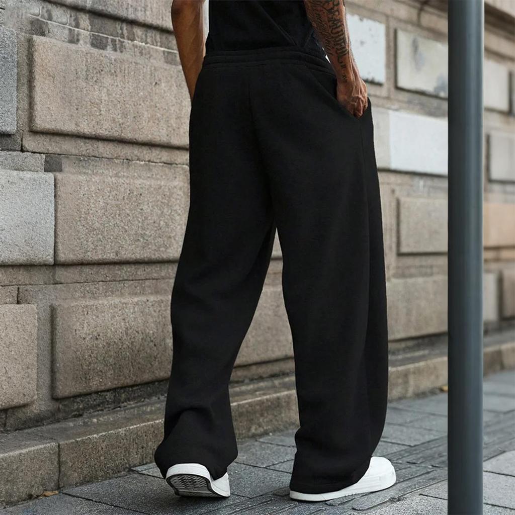 Men's Baggy Sweatpants Fleece Casual Pants Elastic Waist Athletic Workout Jogger Sweat Fall Winter