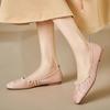 Women's Single Shoes Summer New Low Heel Square Head Beaded Dance Shoes Casual Fashion Light Soft Soled Oxford Shoes