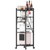 4 Tiers Kitchen Storage Shelf Kitchen Trolley with Wheels,Height Adjustable Free-standing Storage Rack Shelf Kitchen Trolley