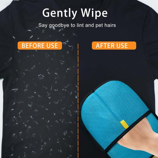 2 Pcs Pet Hair Removal Gloves Cats Electrostatic Hair Remover Gloves Dogs Reusable Grooming Gloves for Couch Furniture Carpet Clothing Car Seats