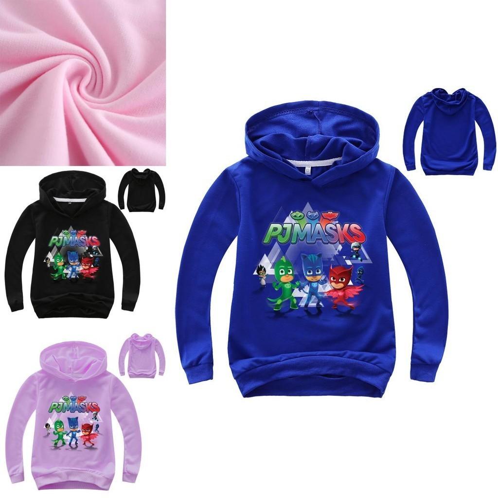 Felpa con Cappuccio a Manica Lunga da Bambino Pj Masks Supereroi Stile Elegante e Comfortevole