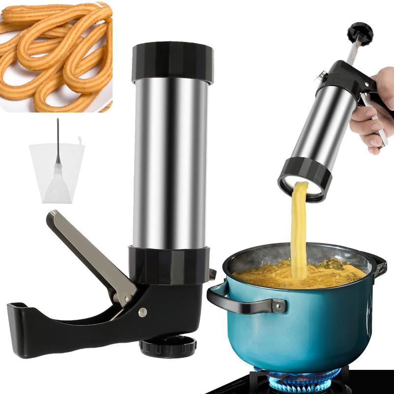 Churrera Churro Maker Maschine Edelstahl DIY Kuchen Creme Dekor Herstellungsmaschine Düsen Form Keksbäcker Küchenbackwerkzeug
