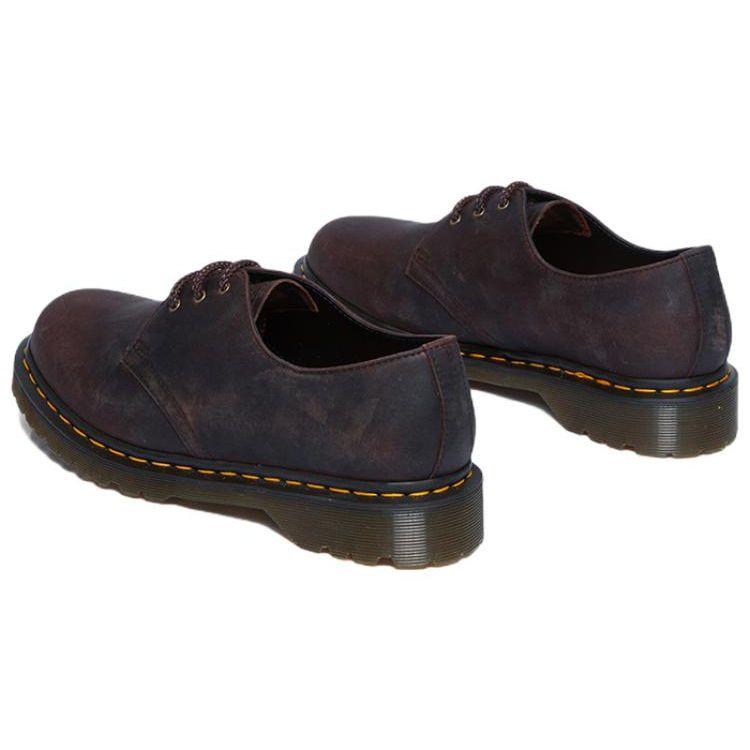 Dr. Martens Leather Comfortable Low-Top Casual Shoes Unisex Casual Shoes Red Brown 30681294