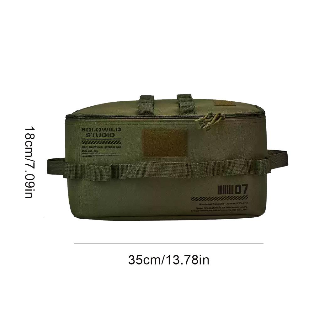 

Camping Storage Bag Large Capacity Travel Tableware Handbag Versatile Tank Stove Canister Pot Carry Bag Outdoor Picnic Supplies зелёный