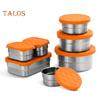 Stainless Steel Snack Containers for Kids Leak Proof Toddler Food Container with Silicone Lids Stackable Metal Lunch Box for School And Daycare