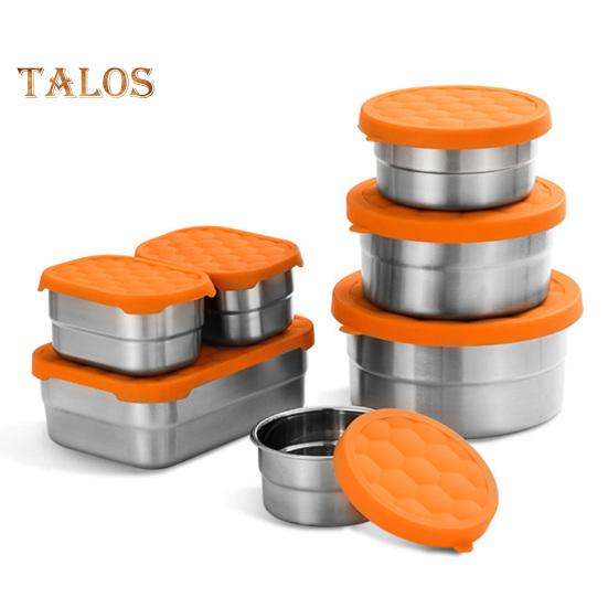 Stainless Steel Snack Containers for Kids Leak Proof Toddler Food Container with Silicone Lids Stackable Metal Lunch Box for School And Daycare