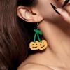 Original Design Halloween Pumpkin Earrings - Acrylic Fish Hook, Funny, European & American Style