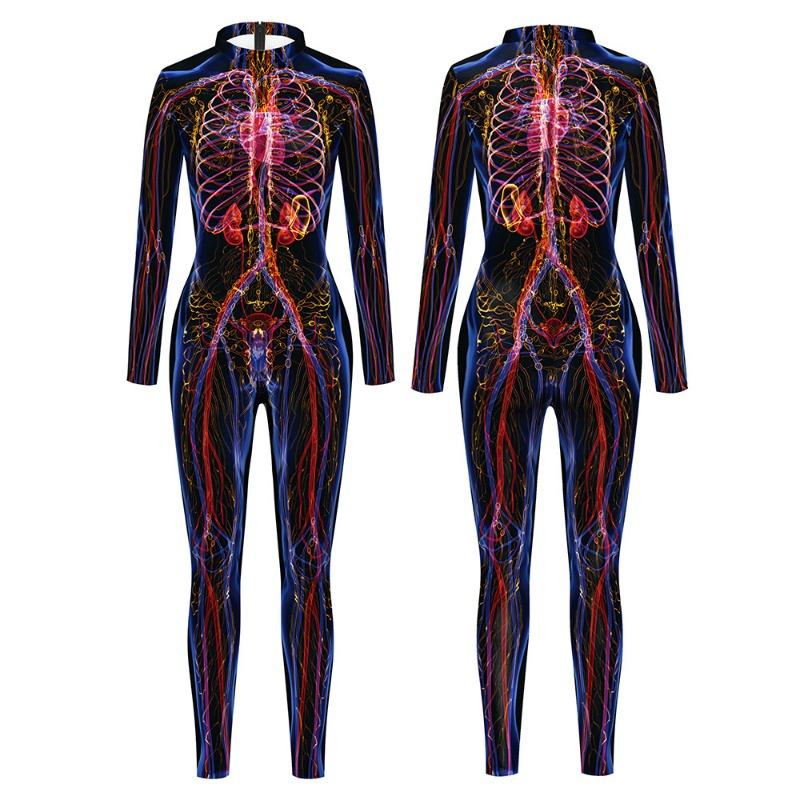 New stage performance clothing body perspective digital printing men's and women's tights