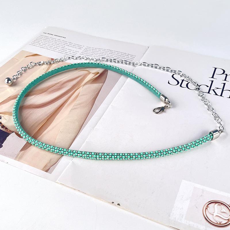 Women's Little Flavored Waist Chain Inlaid Diamond Internet Celebrity Accessories Women's Metal Chain with Skirt Dress Sweater Decorative Belt