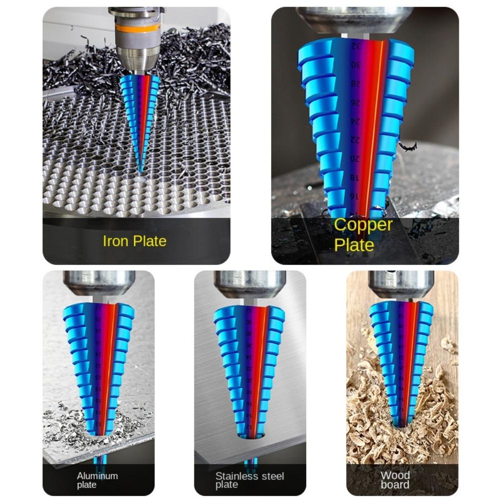 

4-12 4-20 4-32 мм ступенчатое сверло с шестигранным хвостовиком, открывалка для отверстий, прочное сверло в виде пагоды для дерева, металла