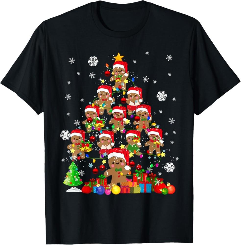 

Christmas Tree Gingerbread Christmas Santa T-Shirt S