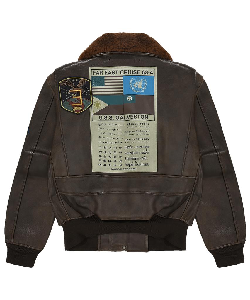 Avirex G-1 Antique Ship Leather Top Gun Blood Chit / 7834950014 Brown