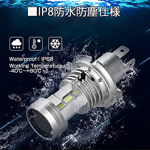 H4 Hi/Lo LED Headlight, Plug-and-Play, 80W, 16000LM, 6000K, GC-H4