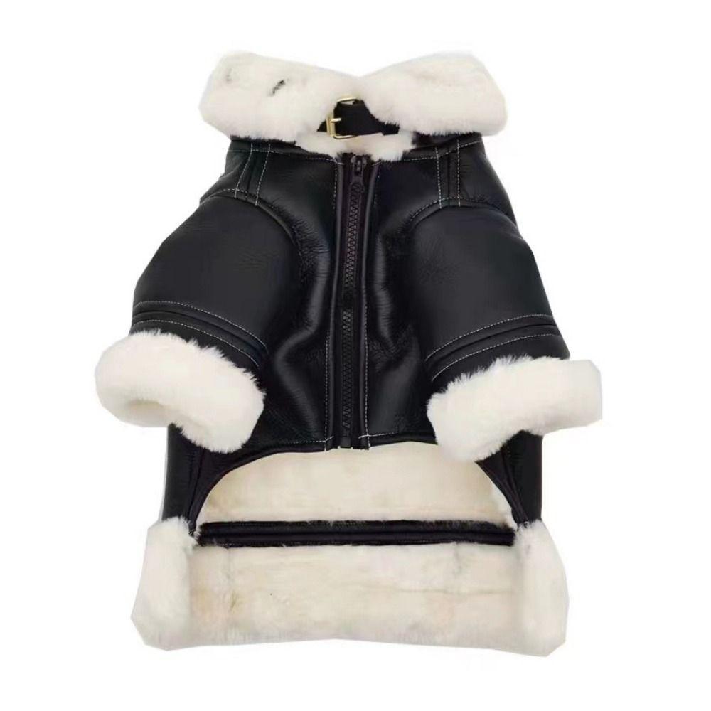 

Теплая куртка для щенка из крутой ПУ-кожи, удобная хлопковая куртка из ПУ для собаки, осенняя теплая куртка для питомца, Осень L