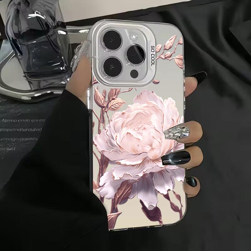 Gold Lotus Flower Electroplate Silver IMD Phone Case For  Mi 14 13 12 13T 14T Pro 11 Lite NE Poco F6 X5 X6 M6 Pro 4G Cover