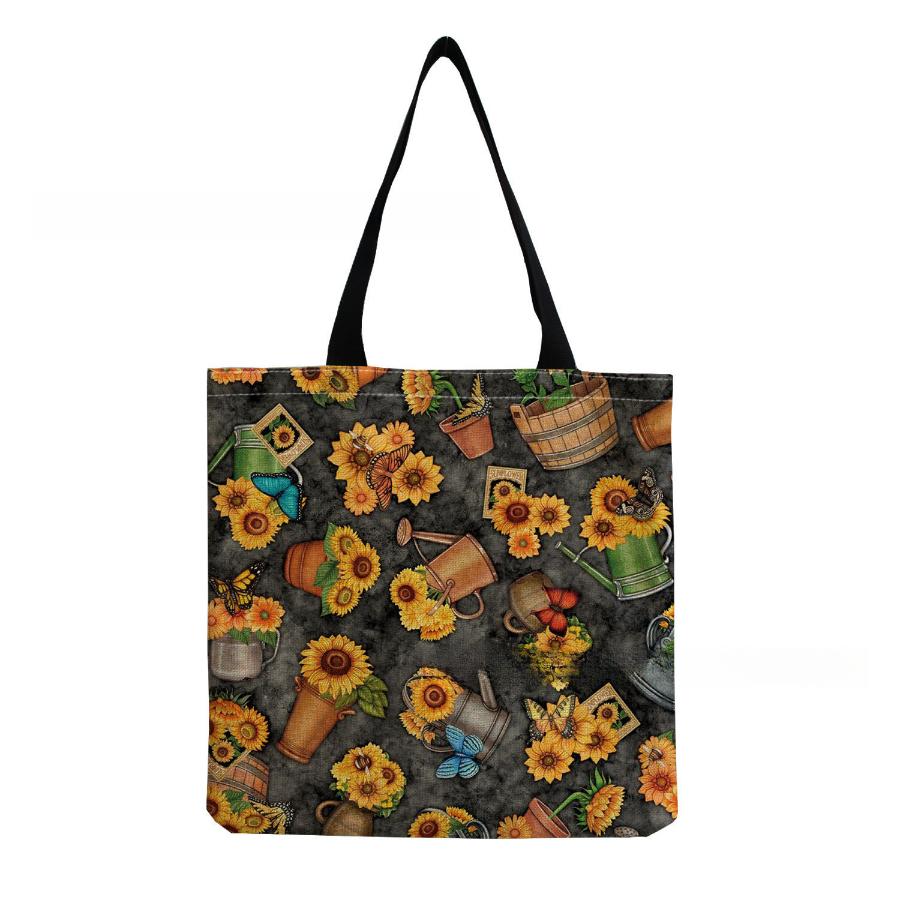 

Women Vintage Linen Tote Bag - Large Capacity Sunflower Print Shoulder Handbag for Casual & Grocery Shopping KTB 1