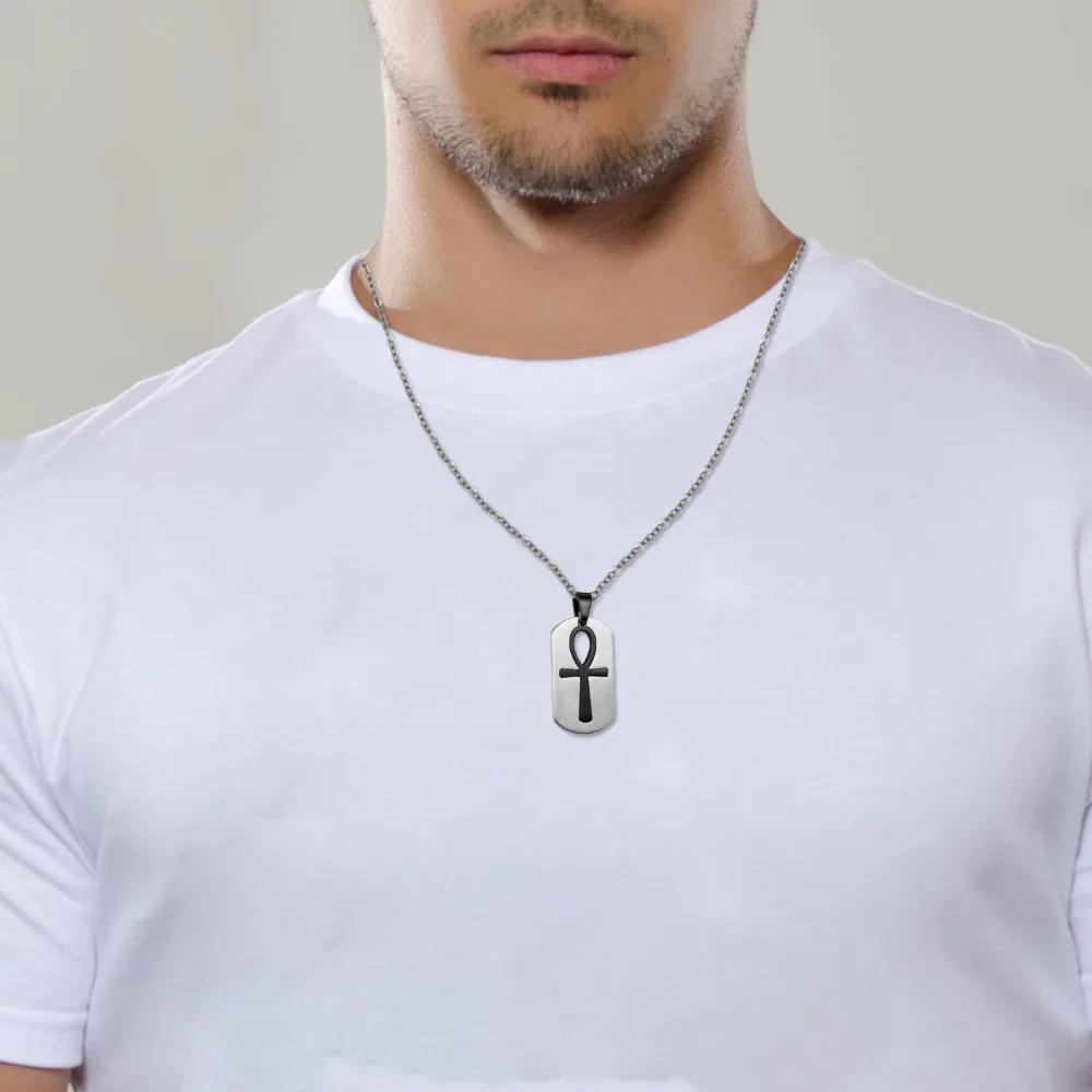 Necklace Dog Tag Pendant Ancient Egypt Egyptian Symbol Ankh Eternal Life Cross Key Life Amulet Talisman Protect Health Jewelry Charming Accessories