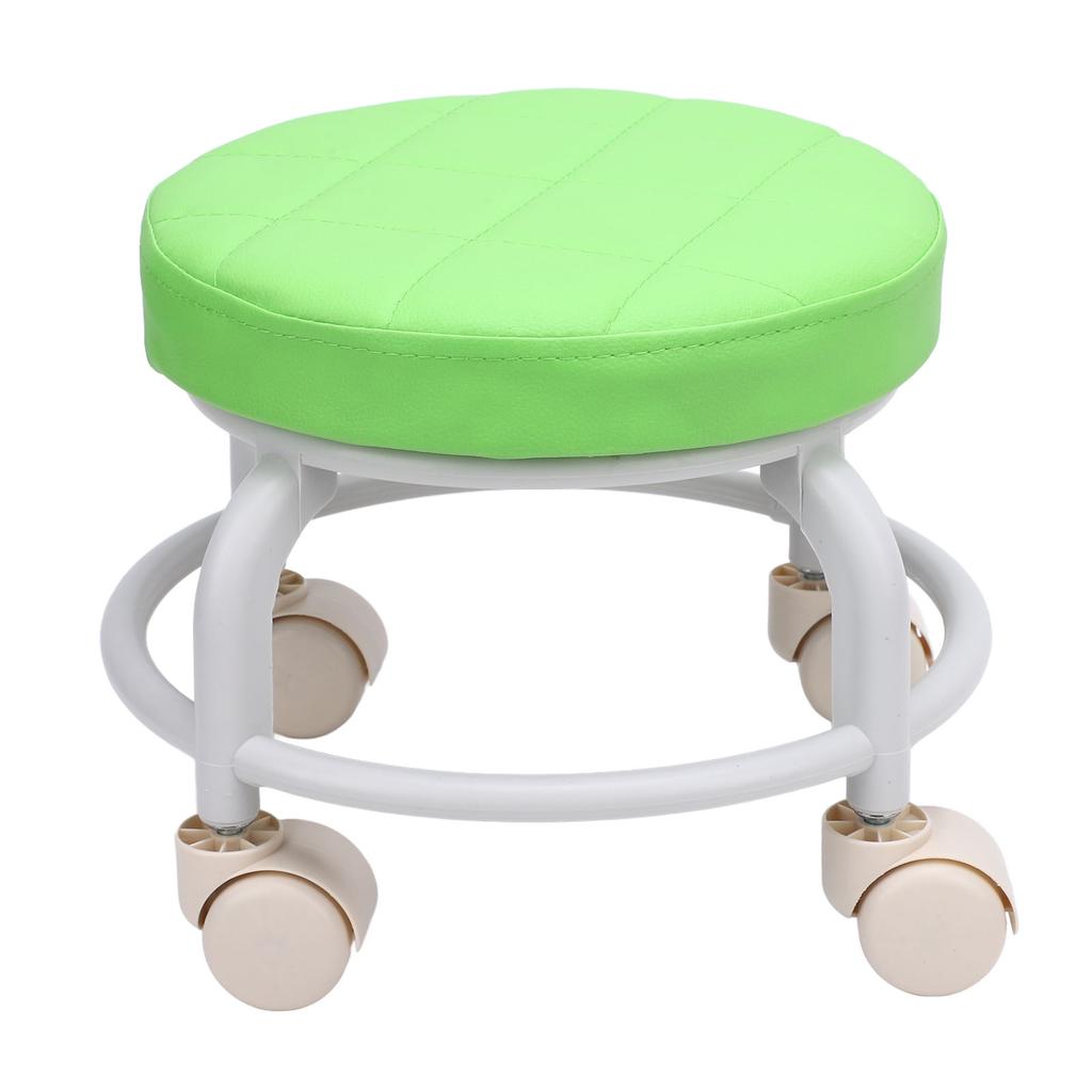 Green Rolling Stool Portable Miniature Shoe Stool Small Roller Stool for Home Office Fitness Center