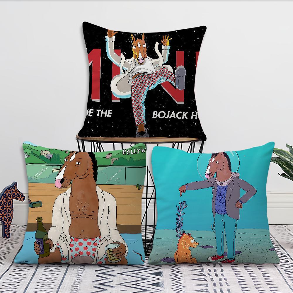 Cartoon B-BoJack B Cozy Soft Pillow Case for Sofa Living Room Home Office Decor Protective Covers