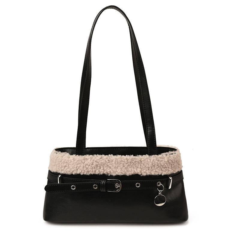 2025 new retro premium sense simple commuter baguette bag large capacity niche design fashionable shoulder armpit bag