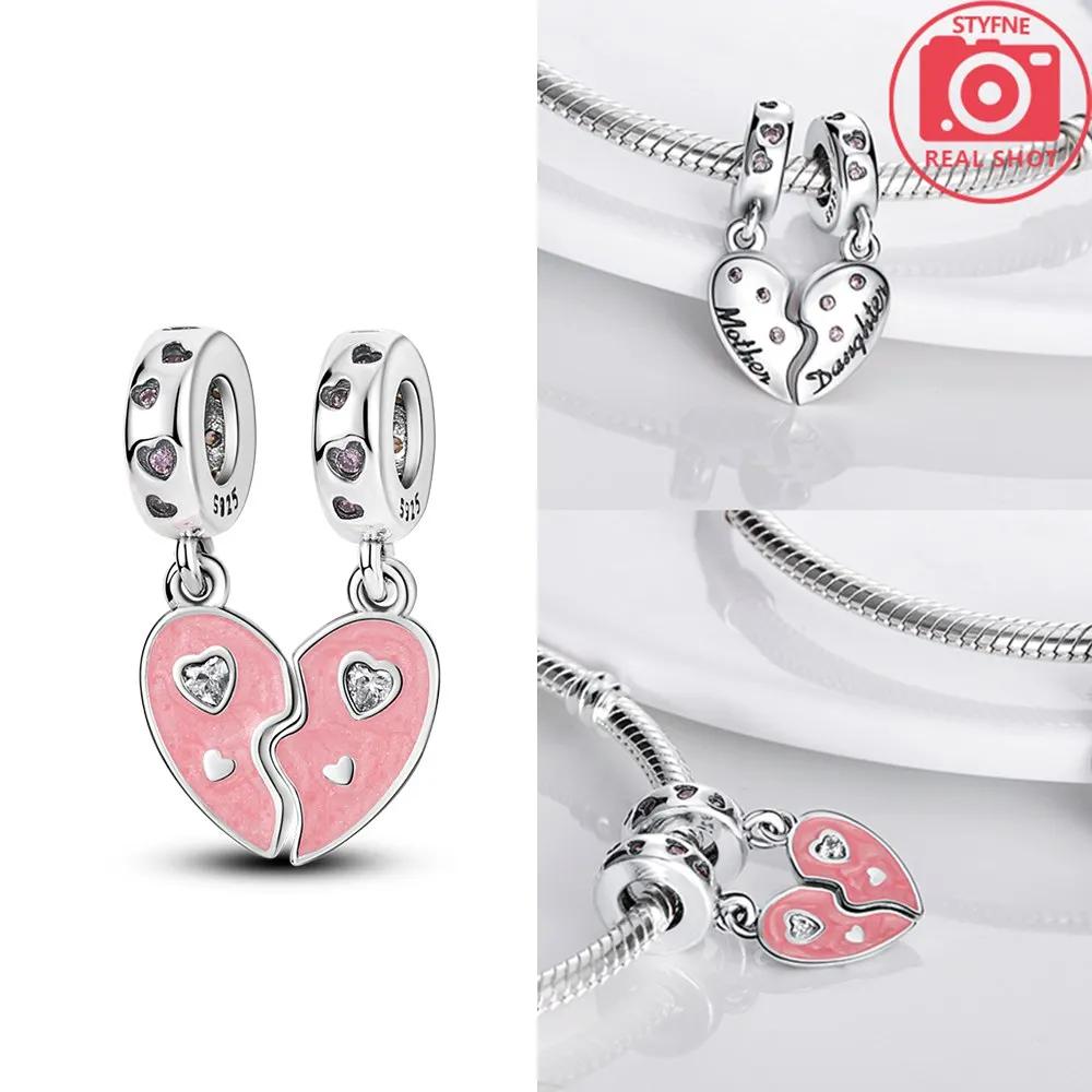 Heart-Shaped Rose Beads Copper Colors Charm Beads Fit Original Charms Bracelet Beads For Women Jewelry Making Gifts