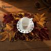 Decorative Mats for Autumn Gatherings Maple Leaf Embroidered Placemat, Coaster Place Mat, Thanksgiving Home Kitchen Decor Table Mat Fall Farmhouse