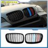 A Pair Left And Right E70 / E71 Gloss Black Double Slat Kidney Grille Front Bumper Grill For BMW X5 X6 2007-2013