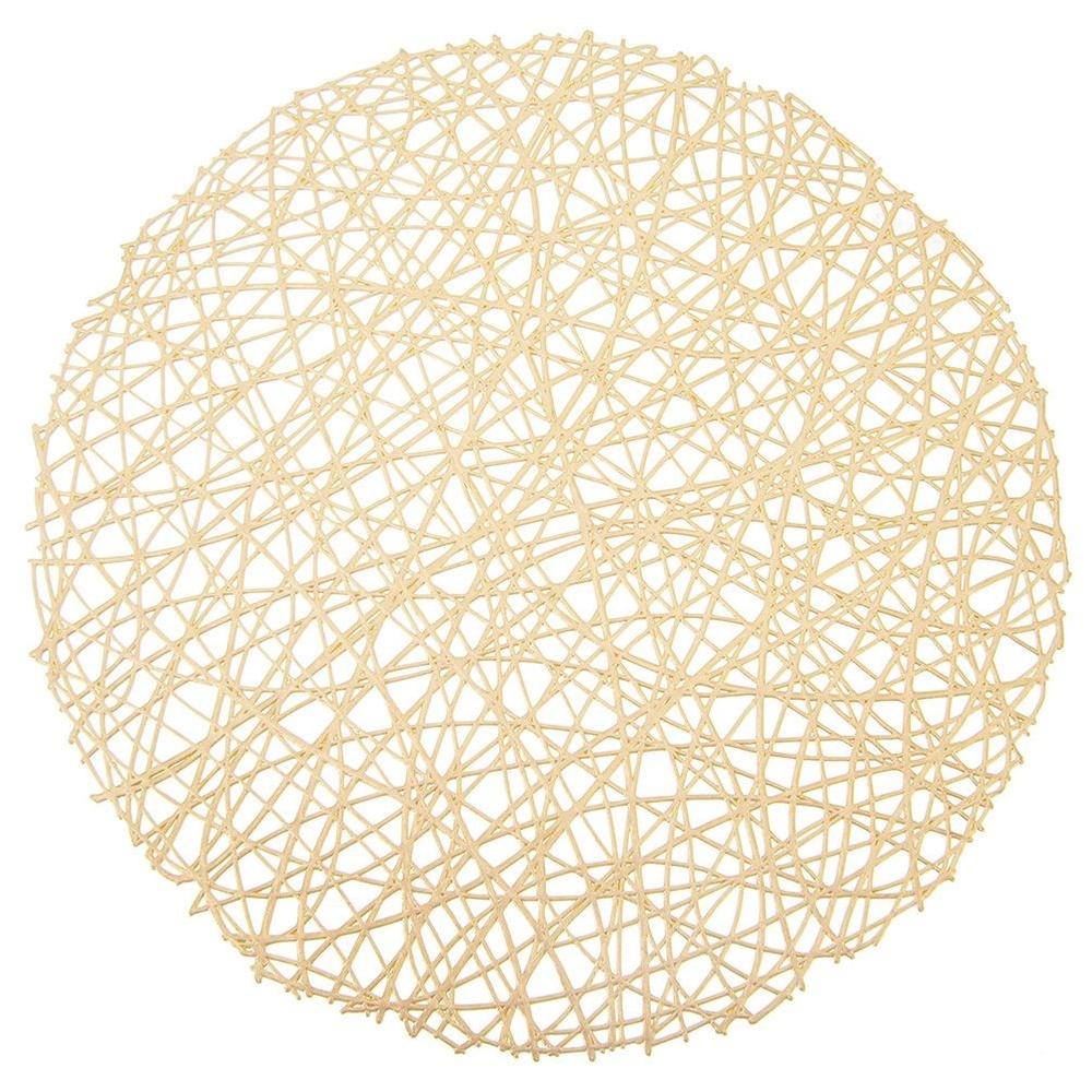 Alfombrilla redonda de goma para mesa dorada 39 cm